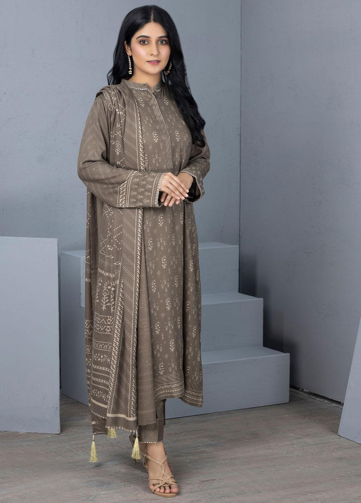 Lakhany Printed Pashmina Suits Unstitched 3 Piece LSM21PSH PPC-305-B - Winter Collection