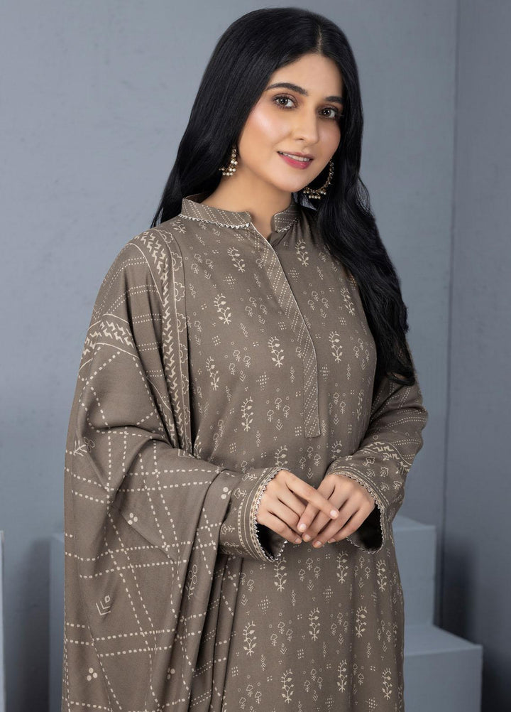 Lakhany Printed Pashmina Suits Unstitched 3 Piece LSM21PSH PPC-305-B - Winter Collection
