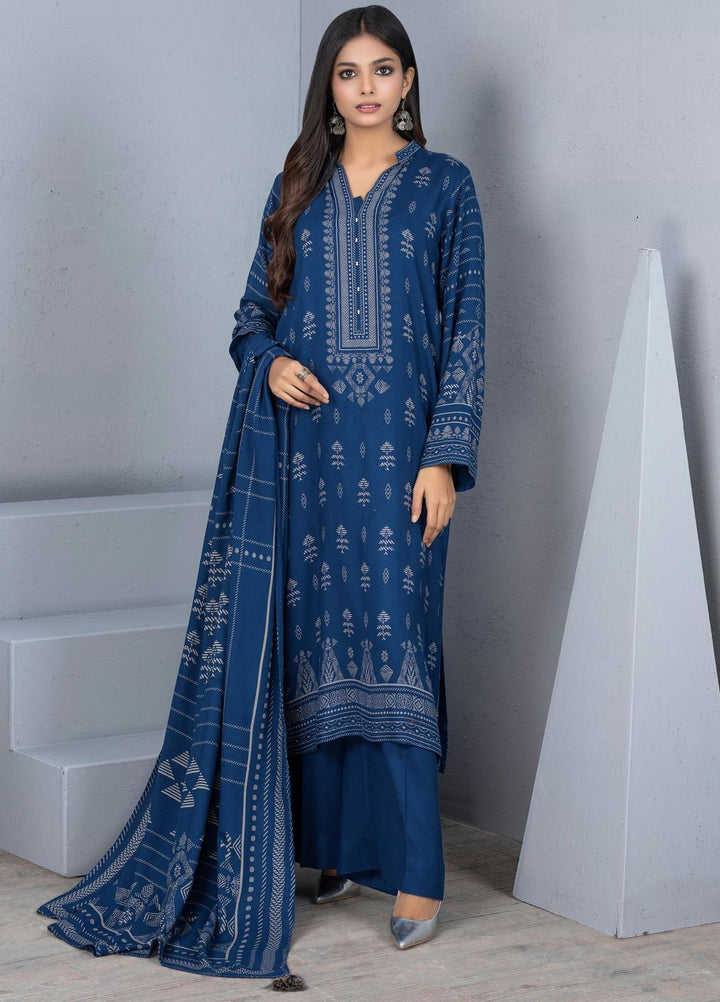 Lakhany Printed Pashmina Suits Unstitched 3 Piece LSM21PSH PPC-306-C - Winter Collection