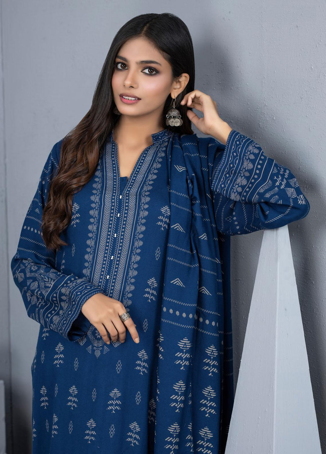 Lakhany Printed Pashmina Suits Unstitched 3 Piece LSM21PSH PPC-306-C - Winter Collection