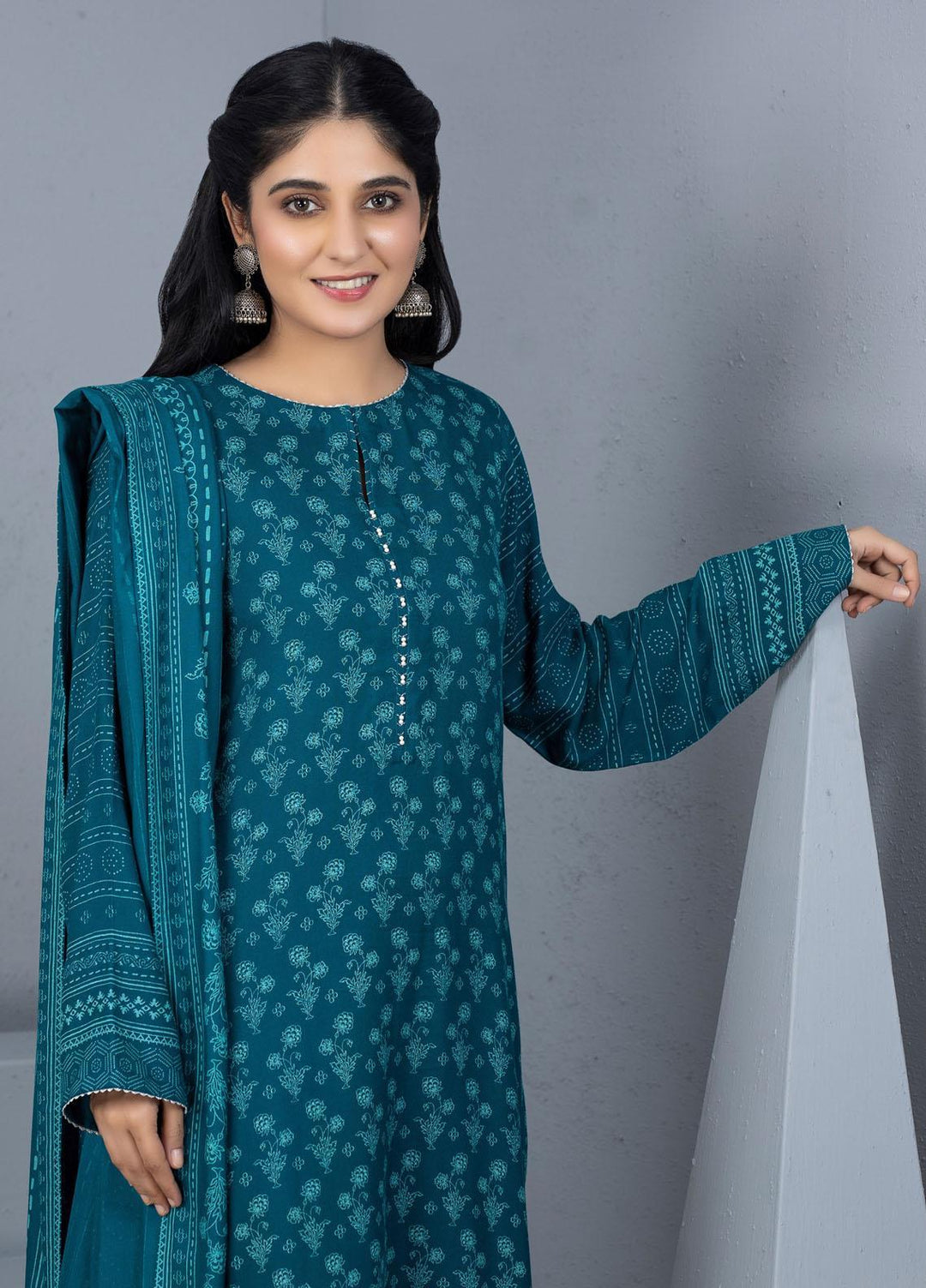 Lakhany Printed Pashmina Suits Unstitched 3 Piece LSM21PSH PPC-307-A - Winter Collection