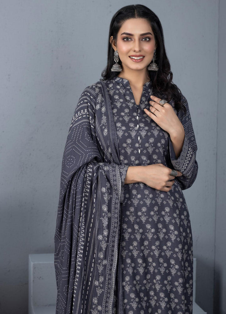 Lakhany Printed Pashmina Suits Unstitched 3 Piece LSM21PSH PPC-307-B - Winter Collection