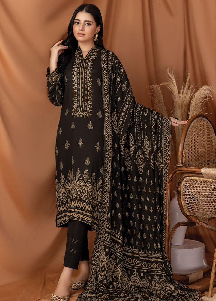 Lakhany Printed Pashmina Suits Unstitched 3 Piece LSM22P PPC-302-B - Winter Collection