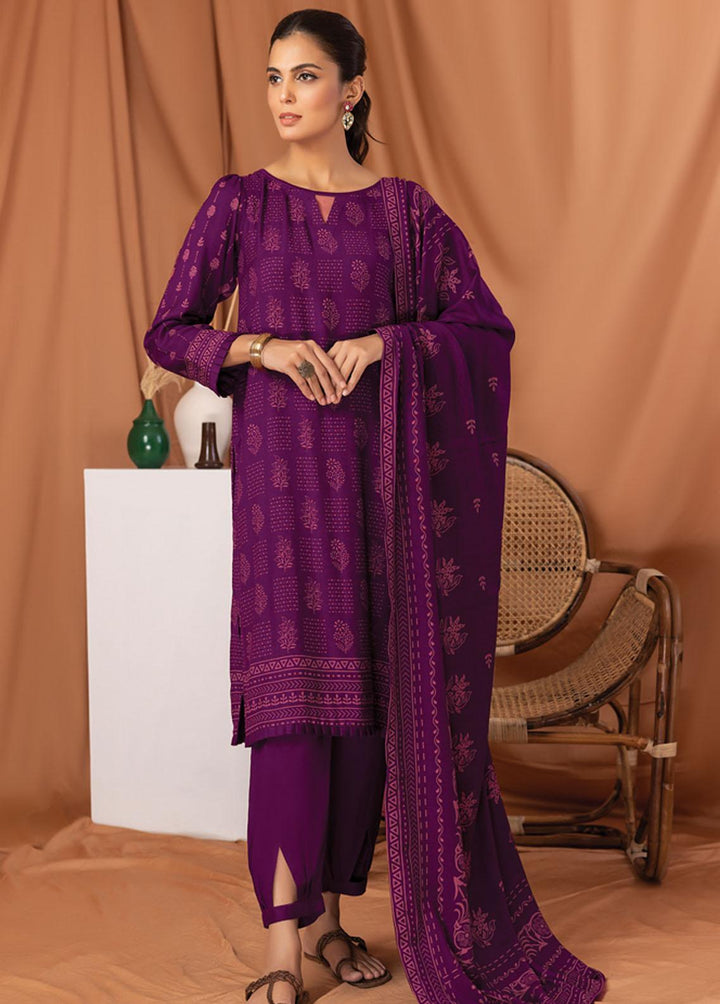 Lakhany Printed Pashmina Suits Unstitched 3 Piece LSM22P PPC-305-A - Winter Collection
