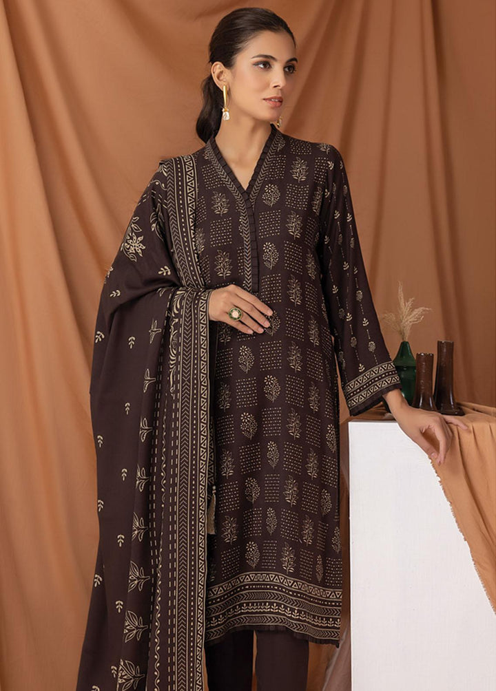 Lakhany Printed Pashmina Suits Unstitched 3 Piece LSM22P PPC-305-B - Winter Collection