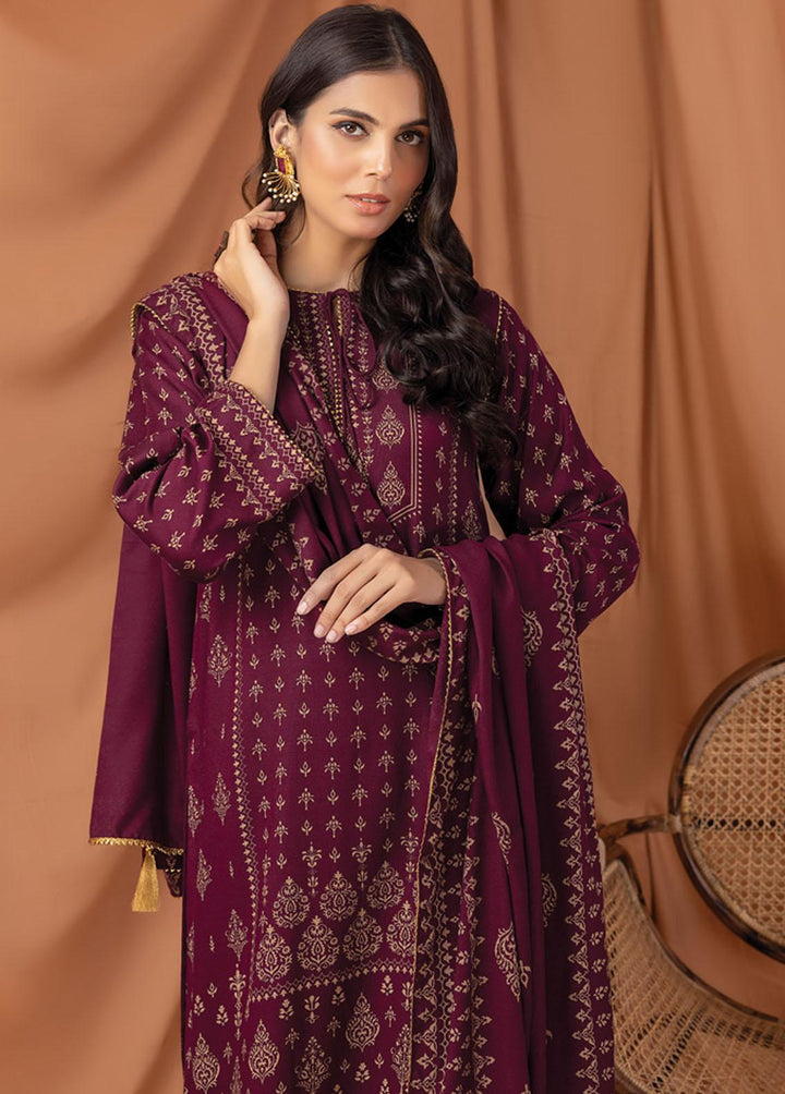 Lakhany Printed Pashmina Suits Unstitched 3 Piece LSM22P PPC-307-A - Winter Collection