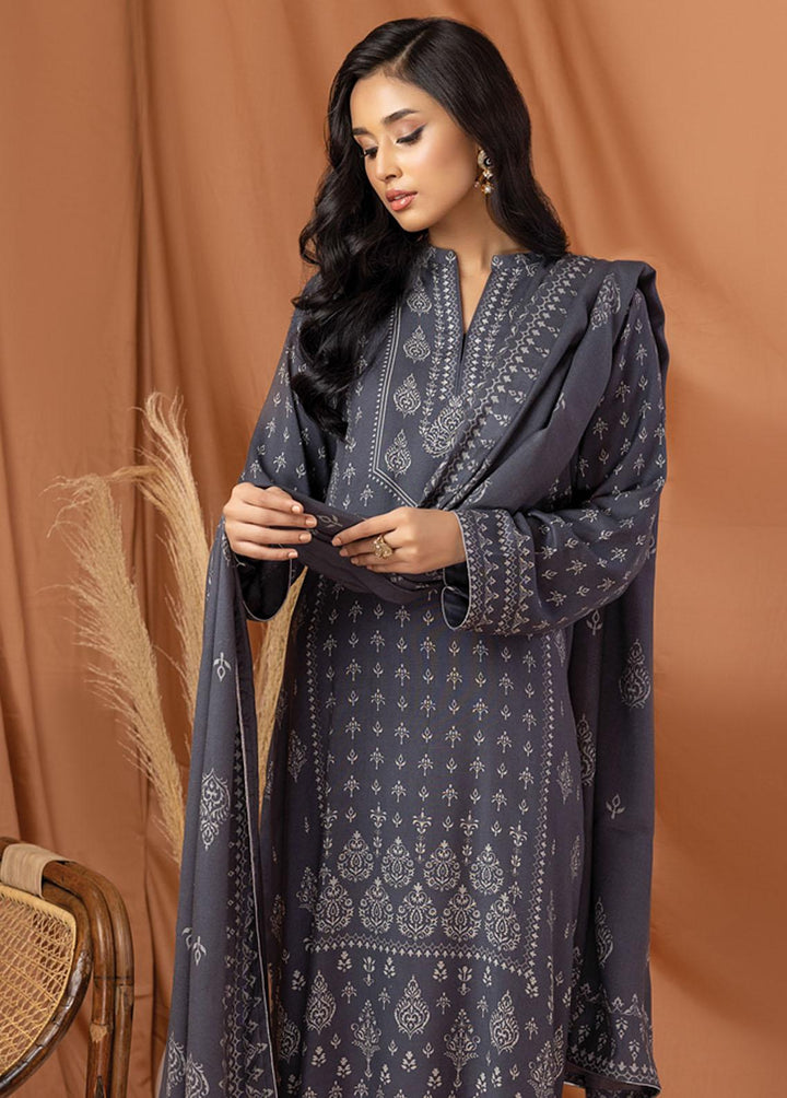 Lakhany Printed Pashmina Suits Unstitched 3 Piece LSM22P PPC-307-B - Winter Collection