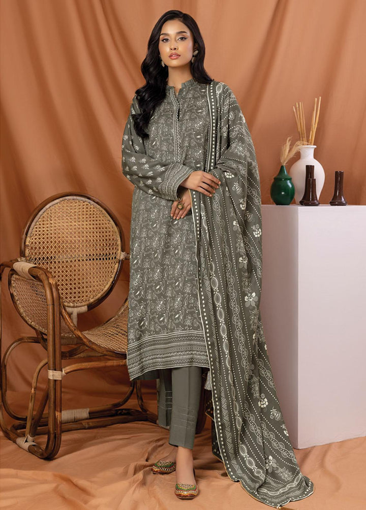 Lakhany Printed Pashmina Suits Unstitched 3 Piece LSM22P PPC-308-B - Winter Collection