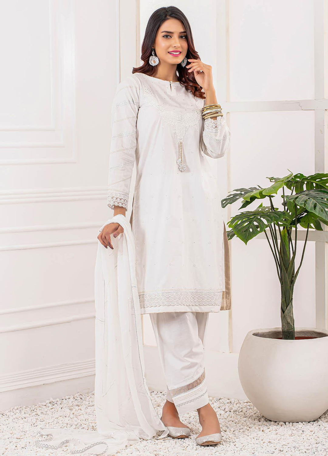 Lakhany Embroidered Chikankari Stitched Kurtis LSM-2091