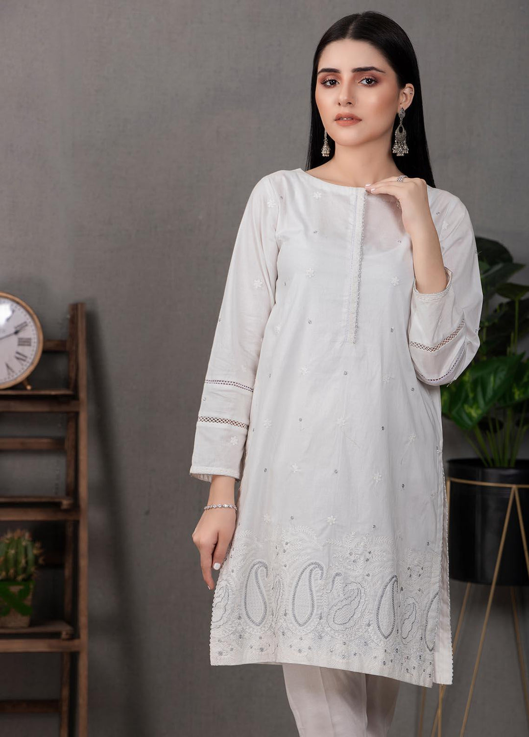 Lakhany Pret Embroidered  Cotton Kurties LSM21CW LSM-2097