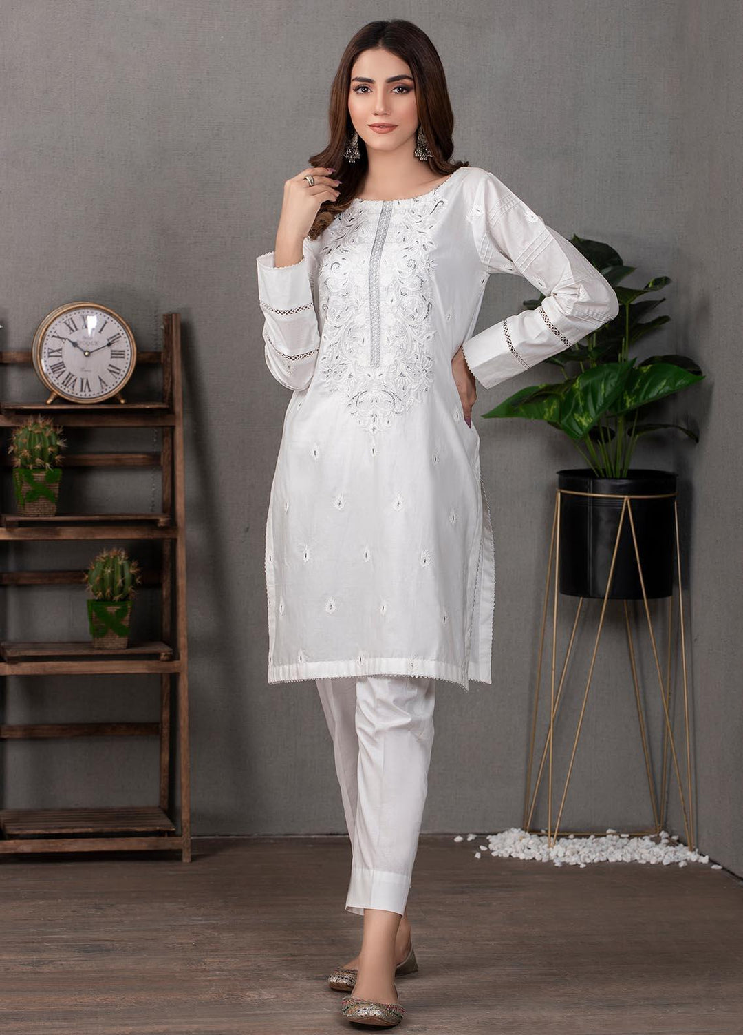 Lakhany Pret Embroidered  Cotton Kurties LSM21CW LSM-2099