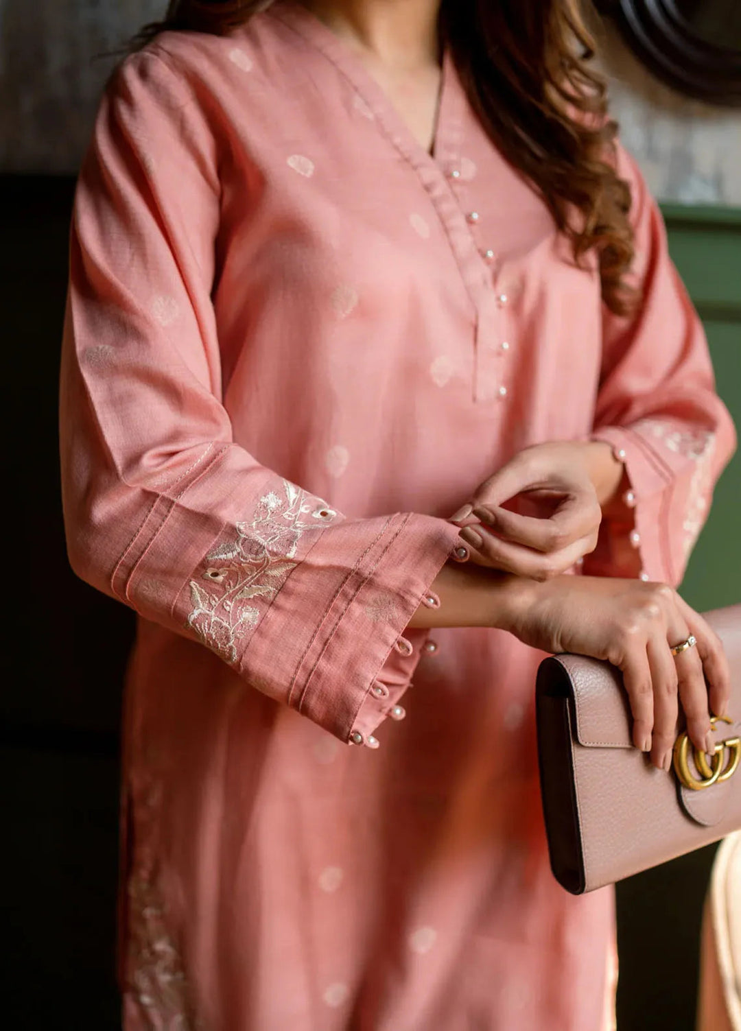 Lakhany Pret Embroidered Cotton Jacquard Shirt LG-UB-0112