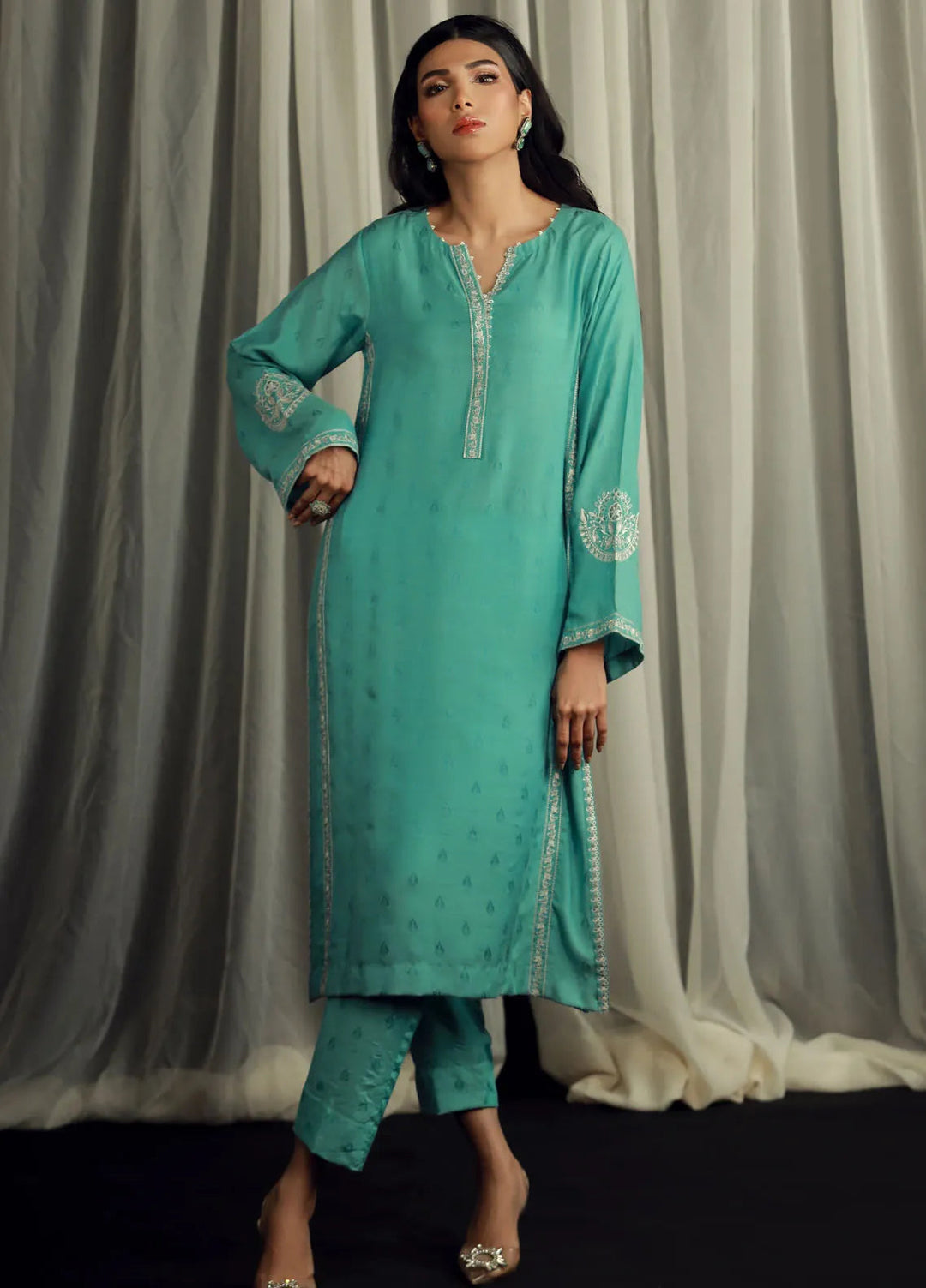 Lakhany Pret Embroidered Jacquard 2 Piece Suit LG-IZ-0188-W-EMB-2P