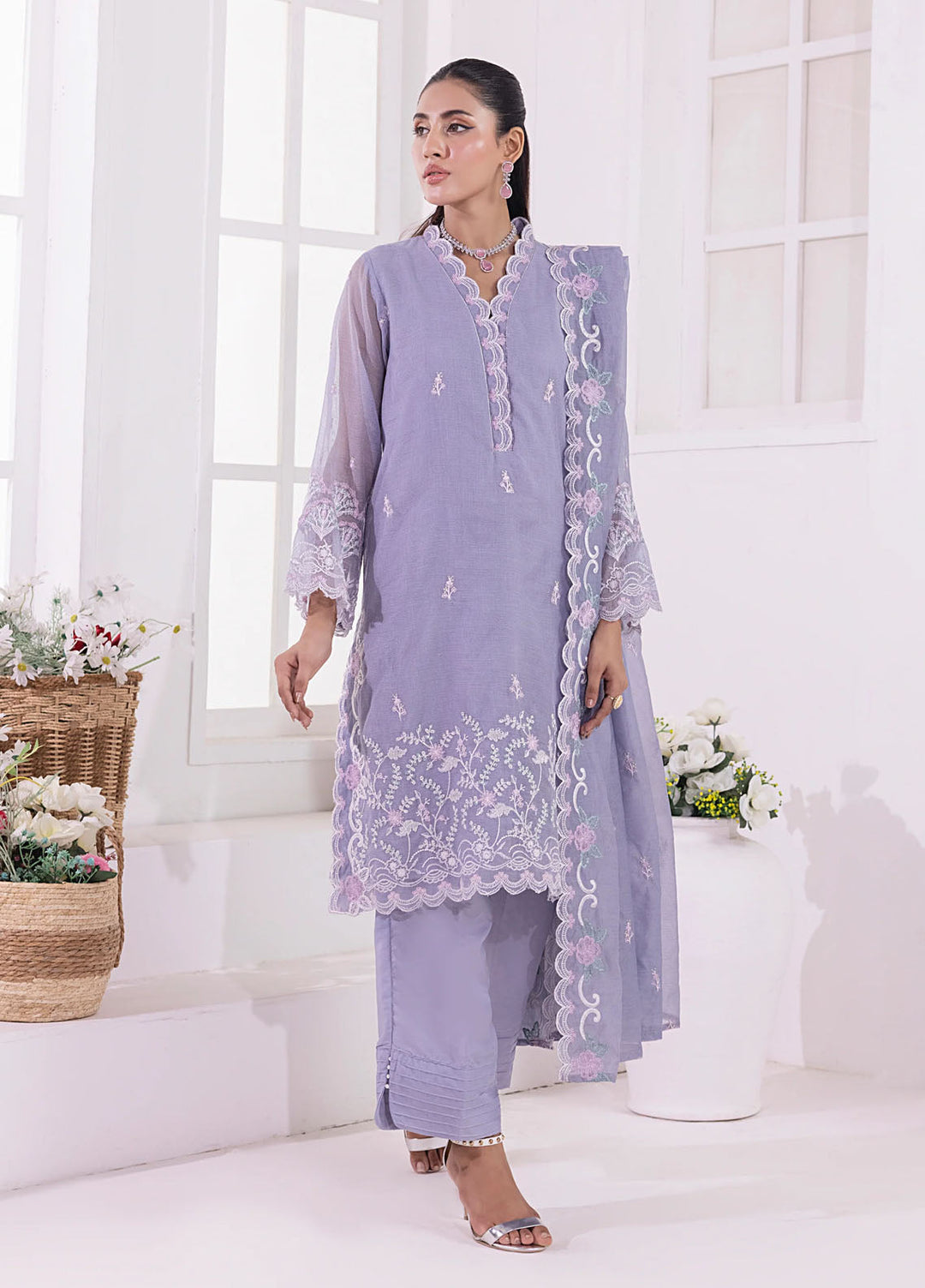 Lakhany Pret Embroidered Khaddi Net 3 Piece Suit LG-IZ-0318