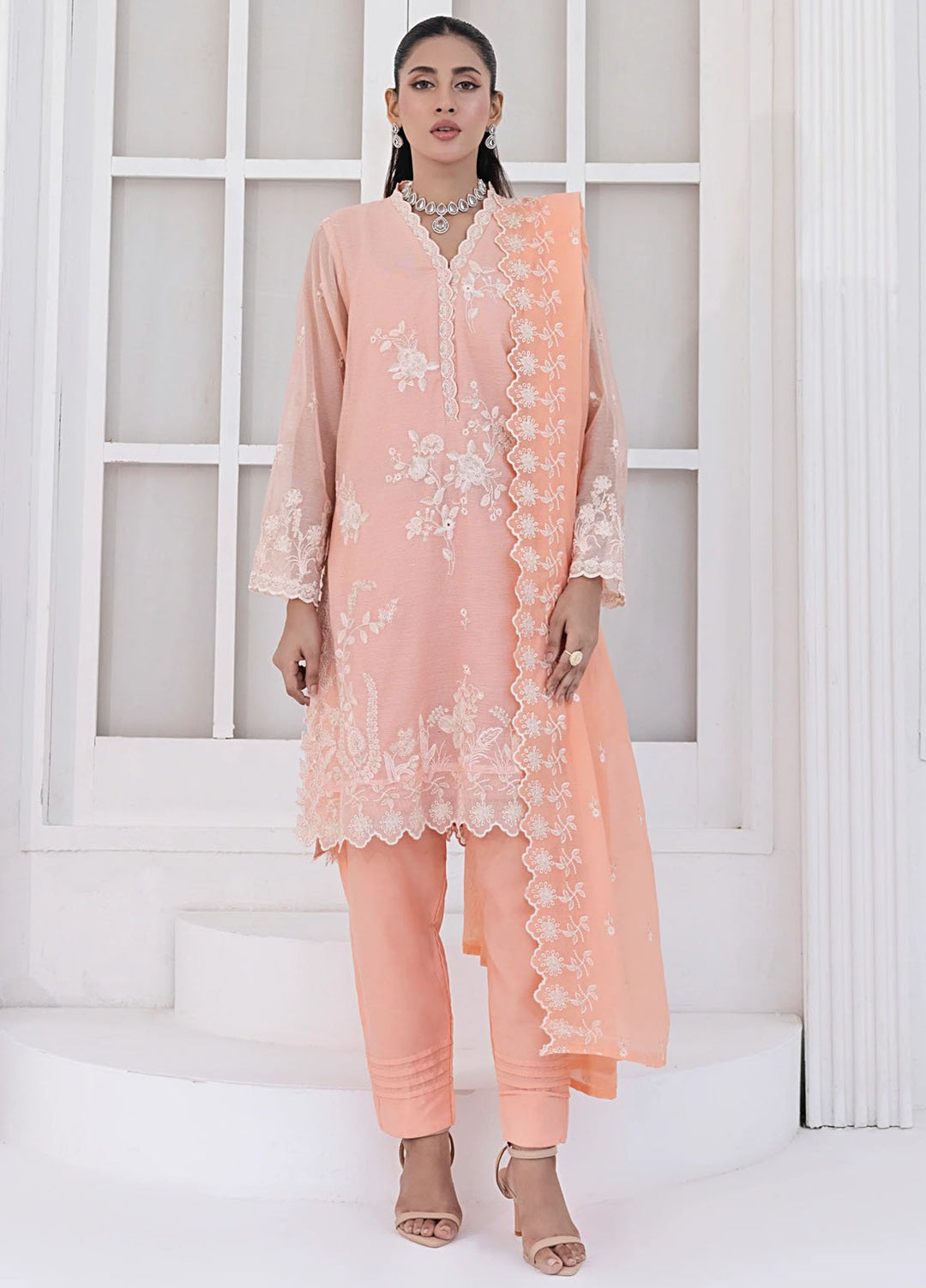 Lakhany Pret Embroidered Khaddi Net 3 Piece Suit LG-IZ-0320