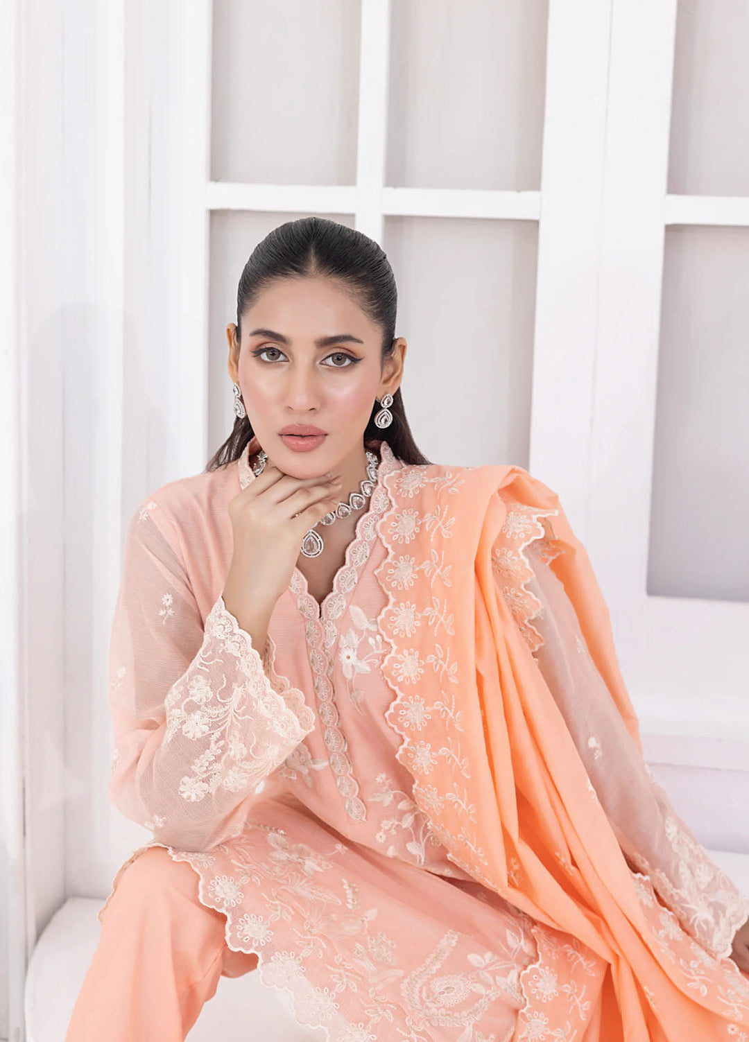 Lakhany Pret Embroidered Khaddi Net 3 Piece Suit LG-IZ-0320