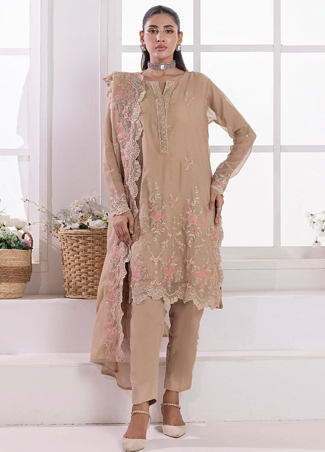 Lakhany Pret Embroidered Khaddi Net 3 Piece Suit LG-UB-0137