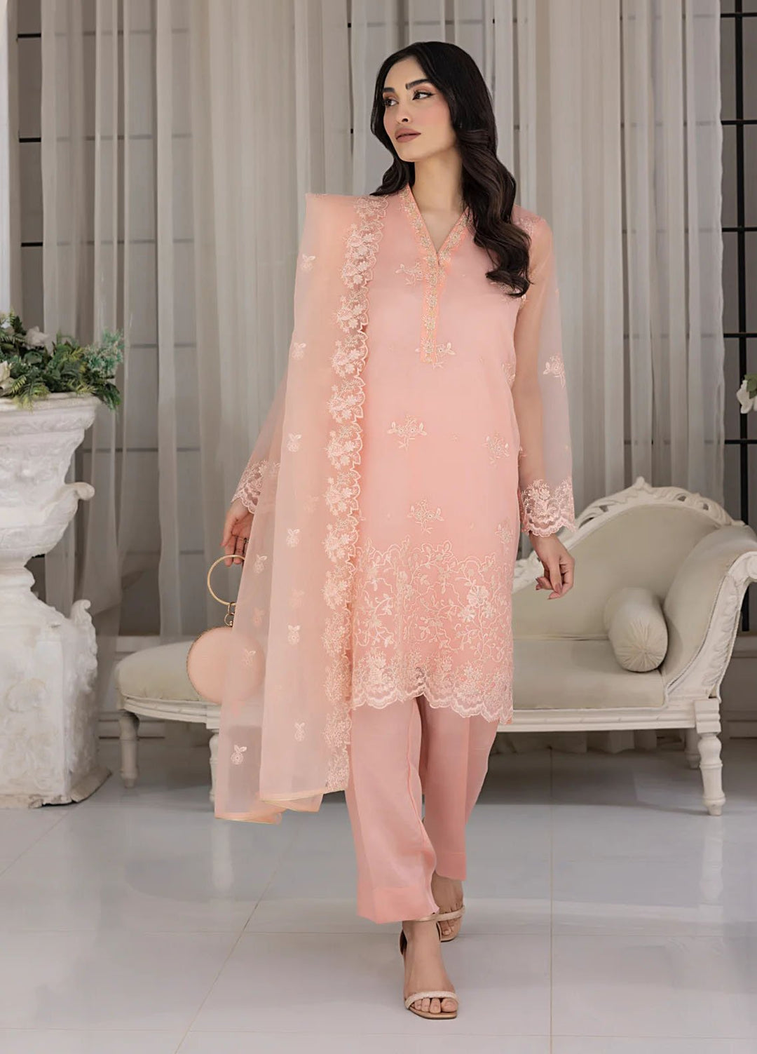Lakhany Pret Embroidered Organza 3 Piece Suit LG-IZ-0314