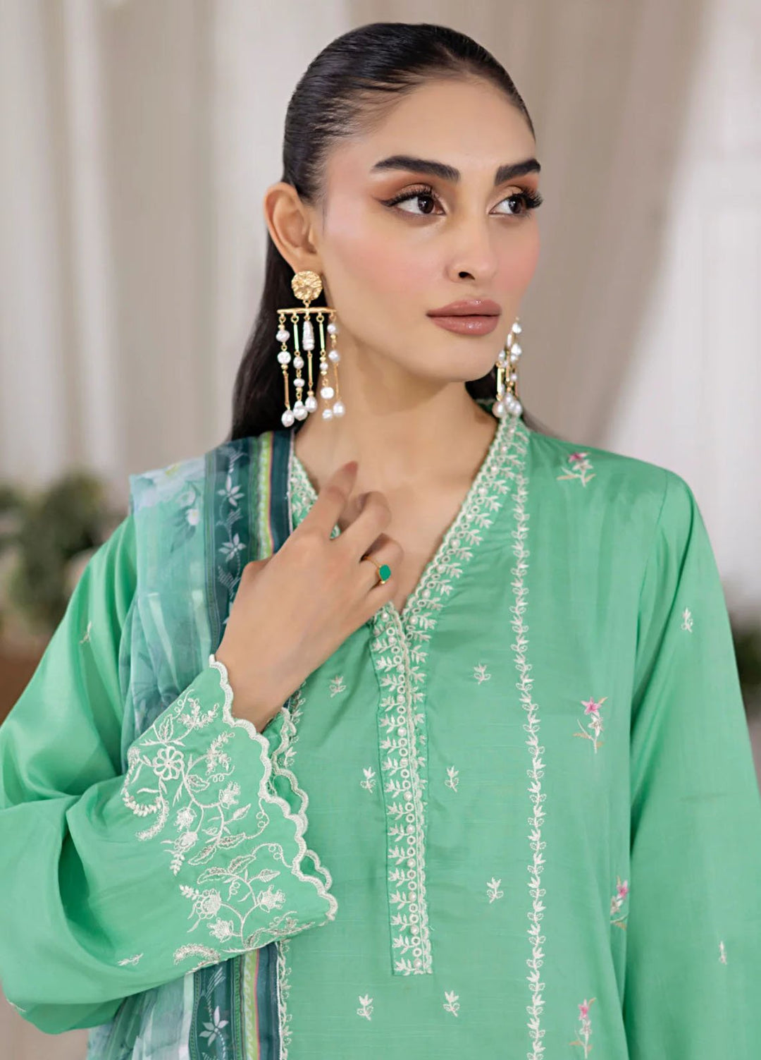 Lakhany Pret Embroidered Raw Silk 3 Piece Suit LG-IZ-0239