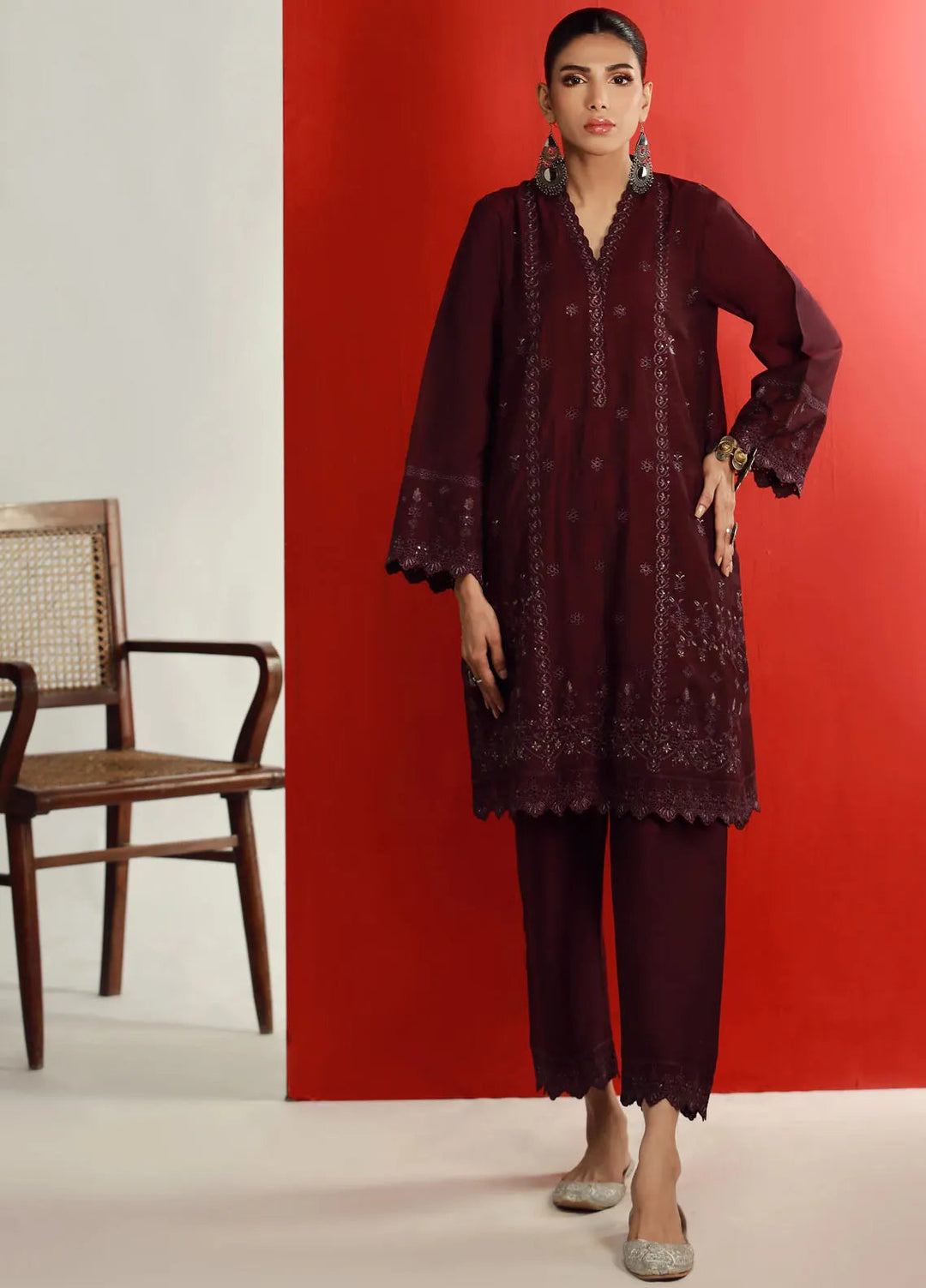 Lakhany Pret Embroidered Silk 2 Piece Suit LSM-3708