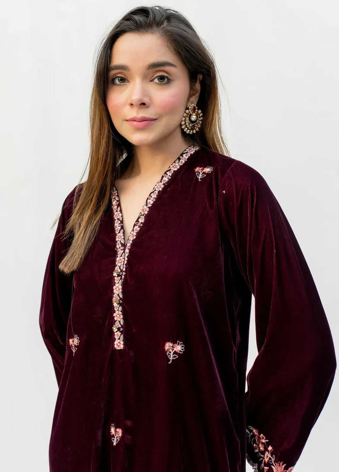 Lakhany Pret Embroidered Velvet Kurti LG-IZ-0250