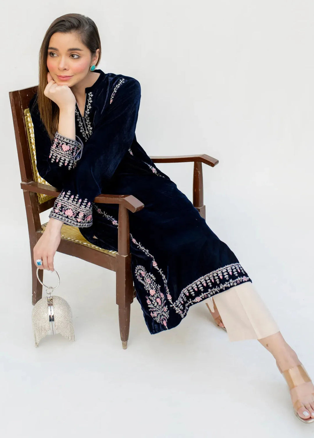 Lakhany Pret Embroidered Velvet Kurti LG-IZ-0253