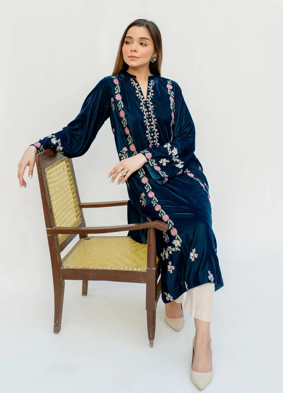 Lakhany Pret Embroidered Velvet Kurti LG-IZ-0256