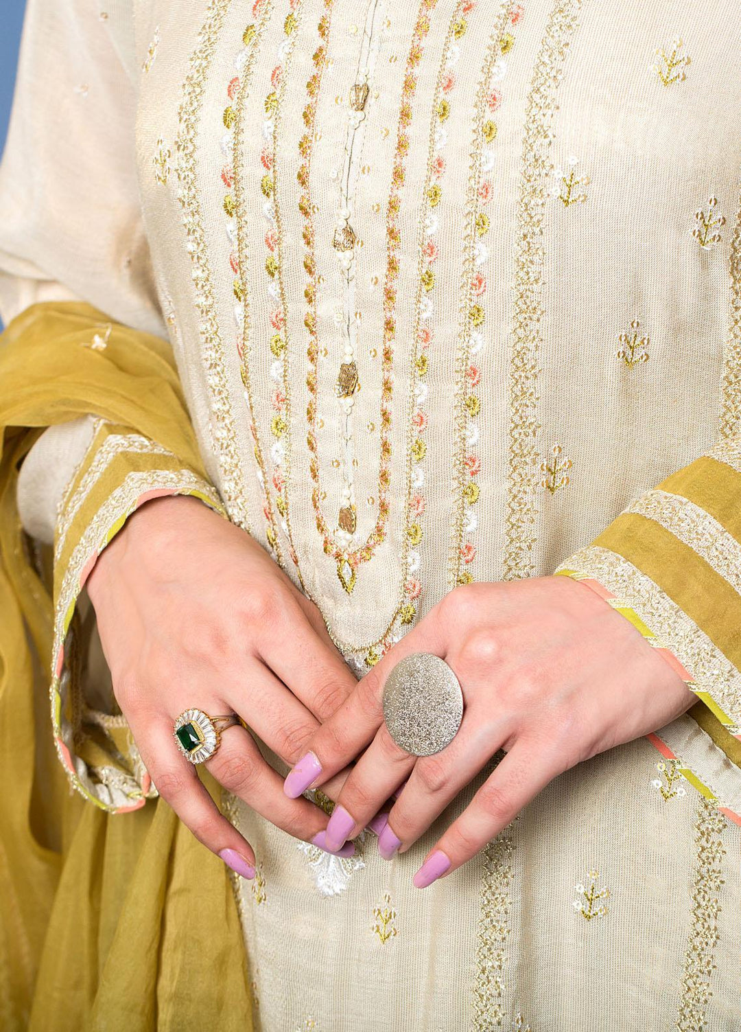 Lakhany Luxury Pret Embroidered Khaadi Net 3 Piece Dress LSM-2869