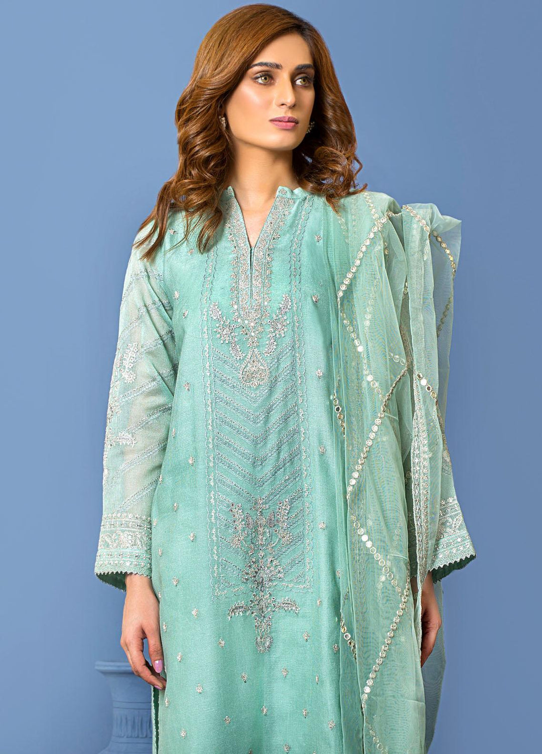 Lakhany Luxury Pret Embroidered Khaadi Net 3 Piece Dress LSM-2870