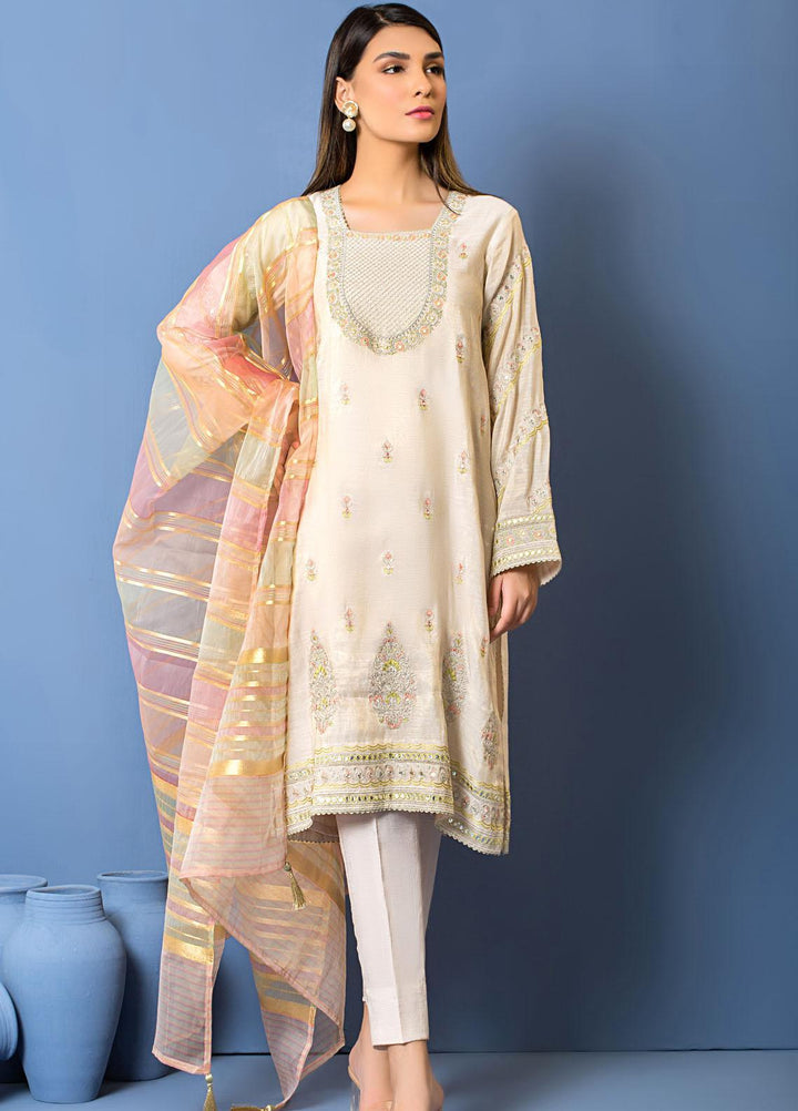 Lakhany Luxury Pret Embroidered Khaadi Net 3 Piece Dress LSM-2867