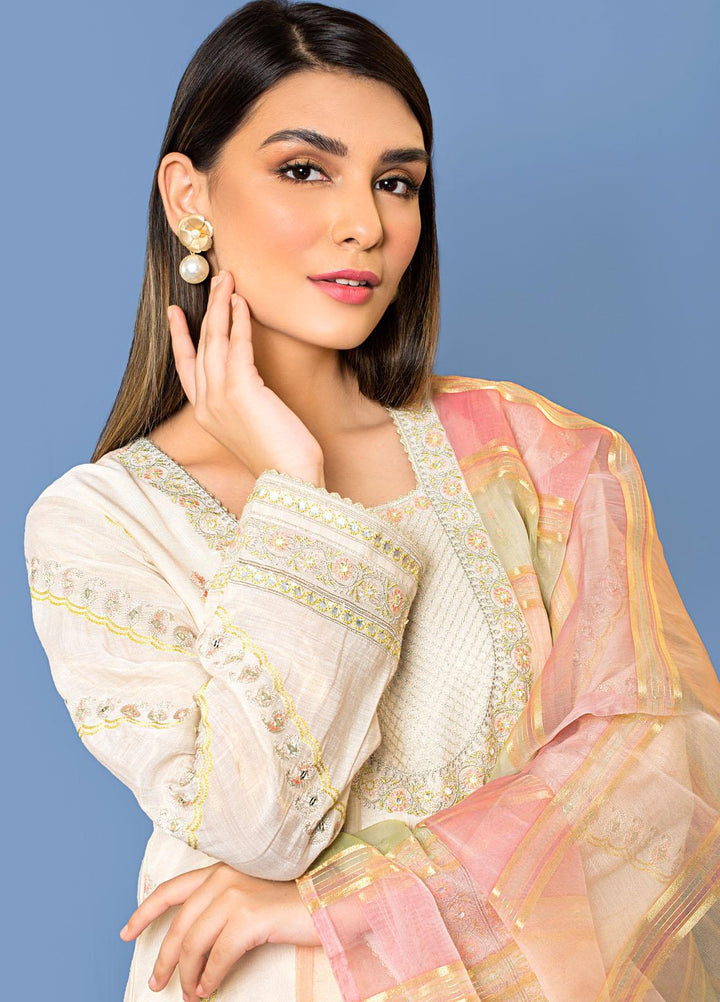 Lakhany Luxury Pret Embroidered Khaadi Net 3 Piece Dress LSM-2867