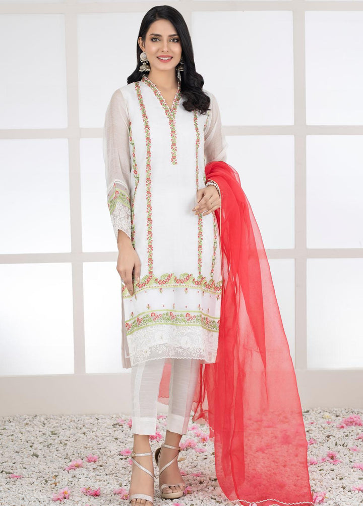 Lakhany Luxury Pret Embroidered Khaadi Net 3 Piece Suit LSM-2452