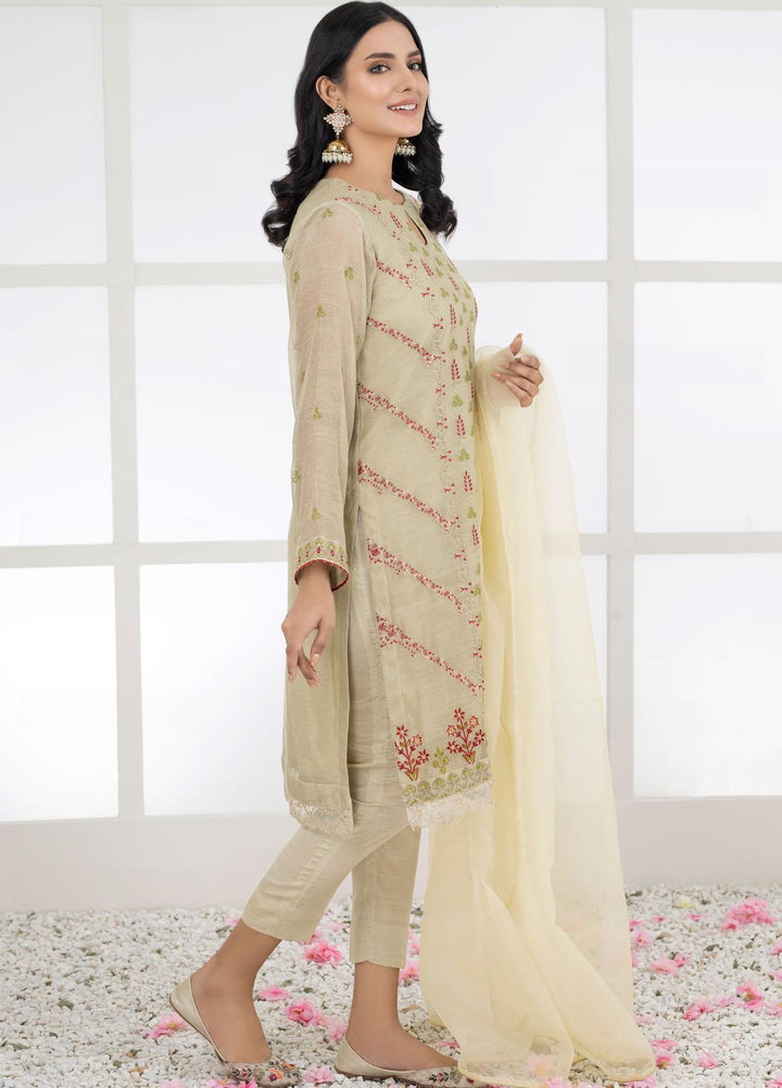 Lakhany Luxury Pret Embroidered Khaadi Net 3 Piece Suit LSM-2453