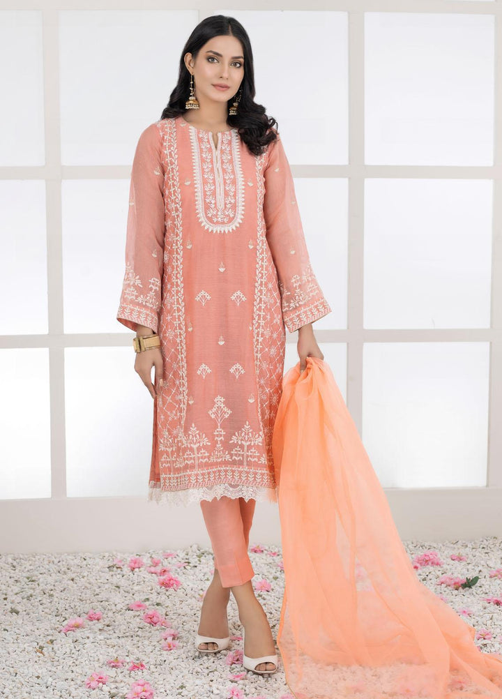 Lakhany Luxury Pret Embroidered Khaadi Net 3 Piece Suit LSM-2455