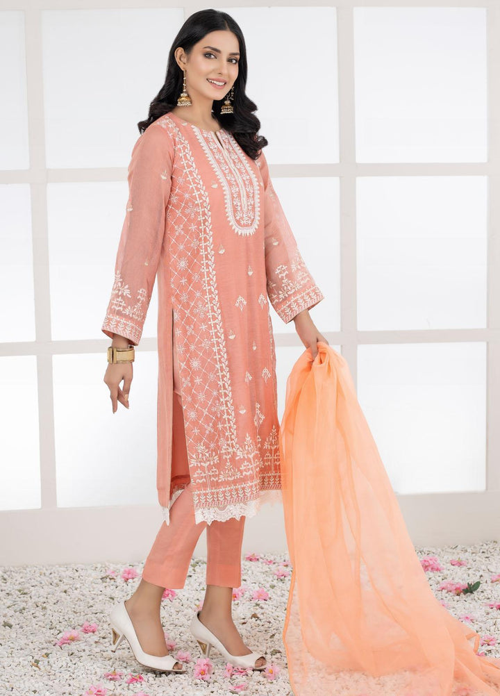 Lakhany Luxury Pret Embroidered Khaadi Net 3 Piece Suit LSM-2455
