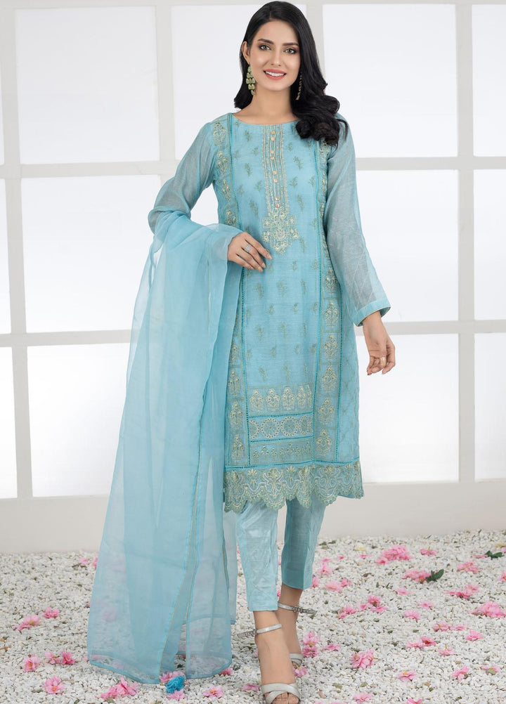 Lakhany Luxury Pret Embroidered Khaadi Net 3 Piece Suit LSM-2456