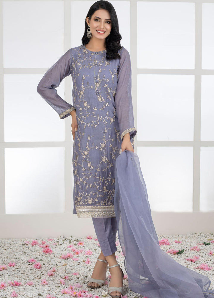 Lakhany Luxury Pret Embroidered Khaadi Net 3 Piece Suit LSM-2457