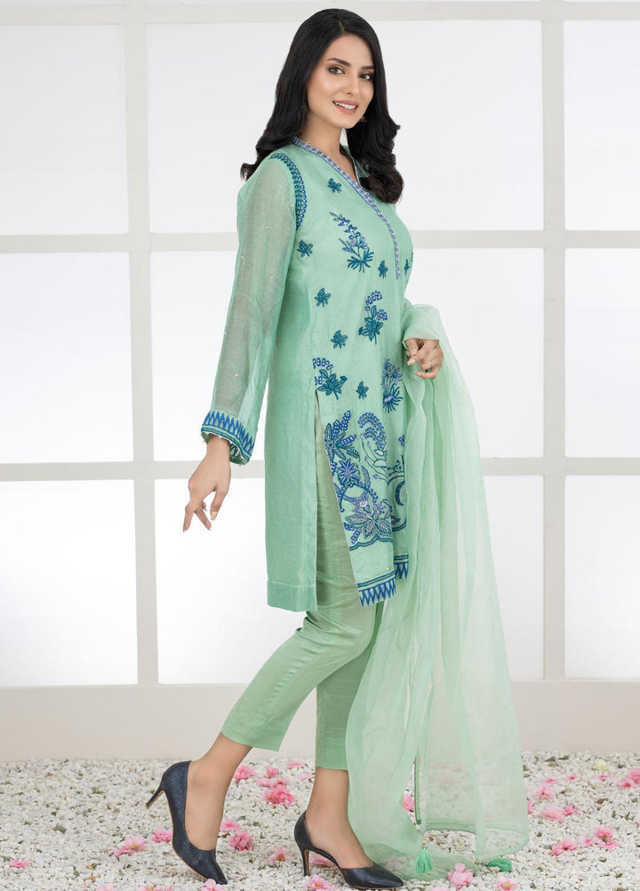 Lakhany Luxury Pret Embroidered Khaadi Net 3 Piece Suit LSM-2458