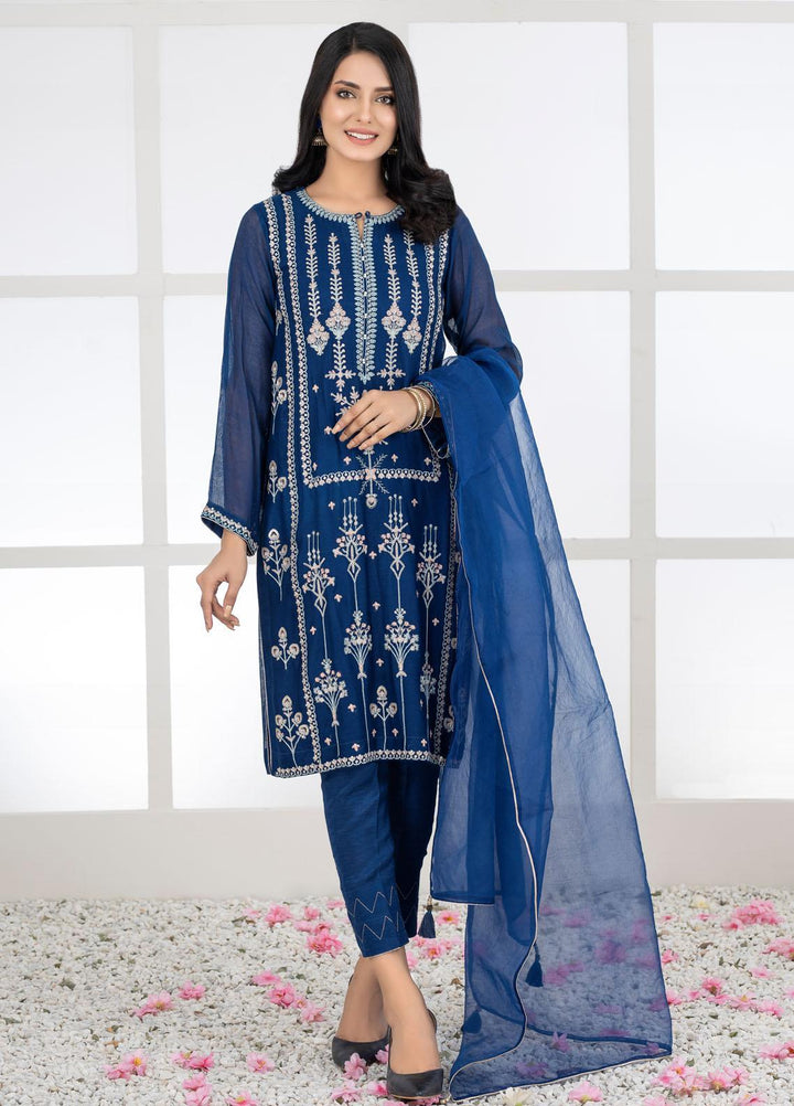 Lakhany Luxury Pret Embroidered Khaadi Net 3 Piece Suit LSM-2459