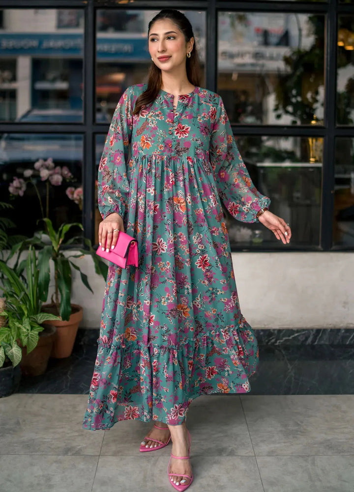 Lakhany Pret Printed Chiffon Long frock LG-AR-0064