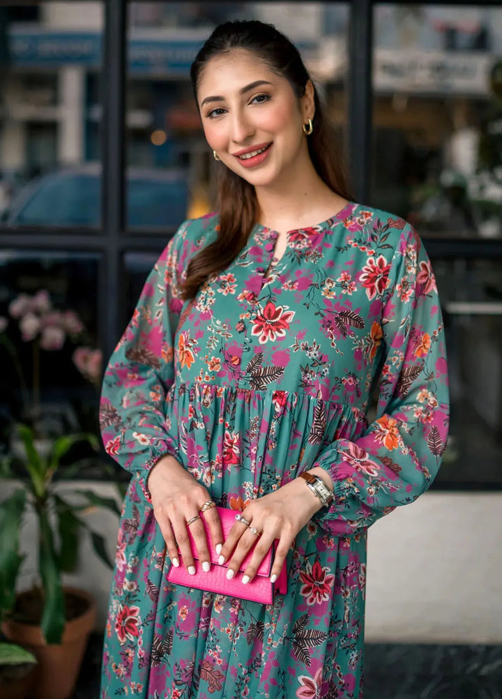 Lakhany Pret Printed Chiffon Long frock LG-AR-0064