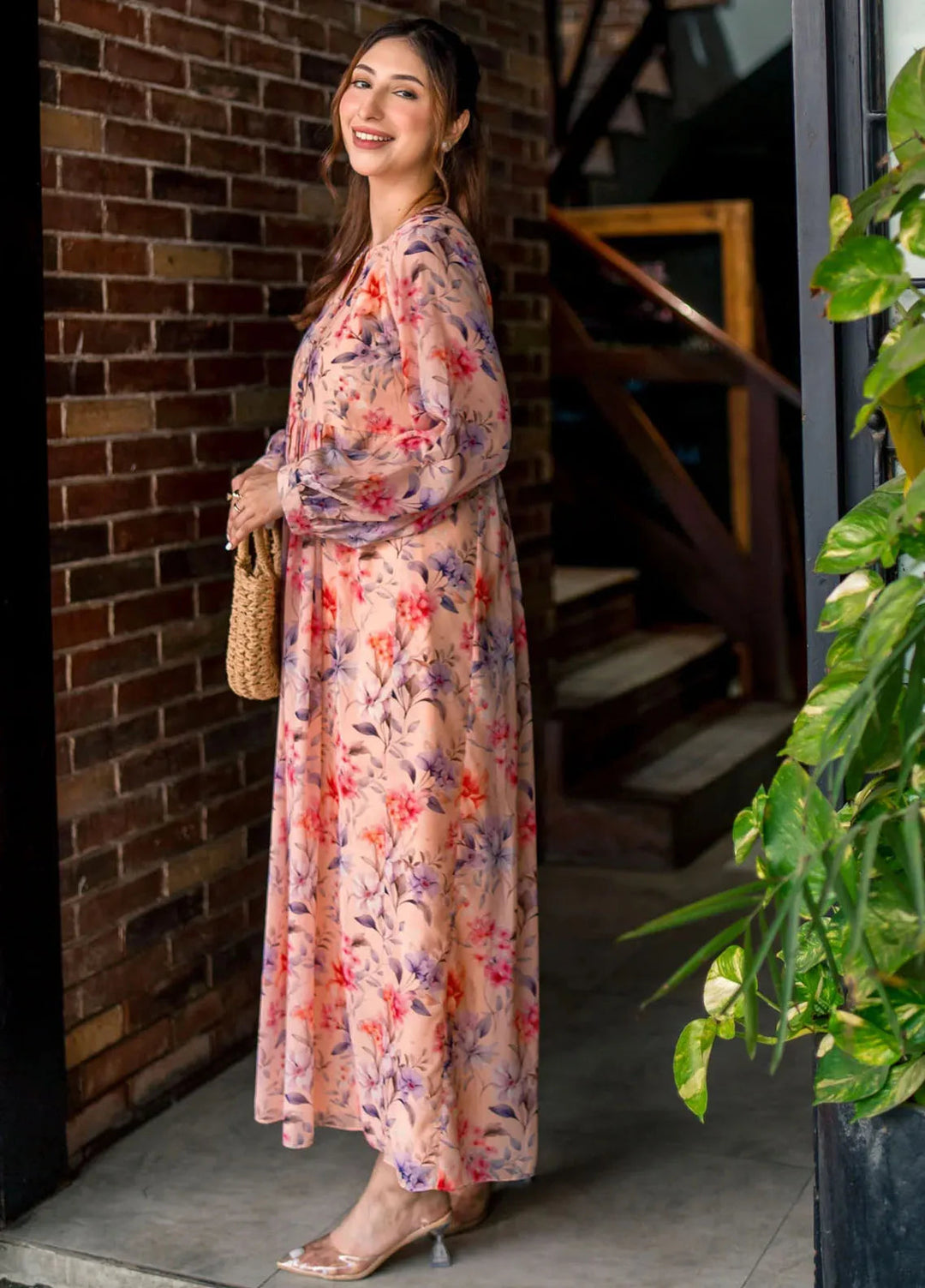 Lakhany Pret Printed Chiffon Long frock LG-IZ-0237