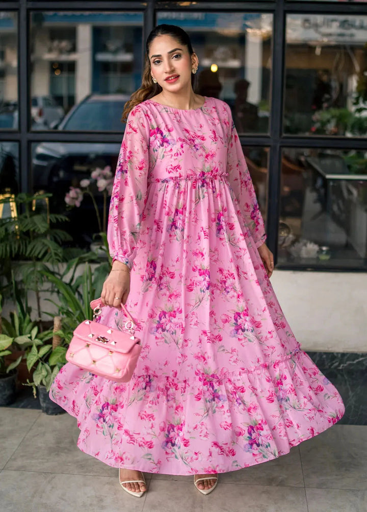 Lakhany Pret Printed Chiffon Long frock LG-IZ-0238