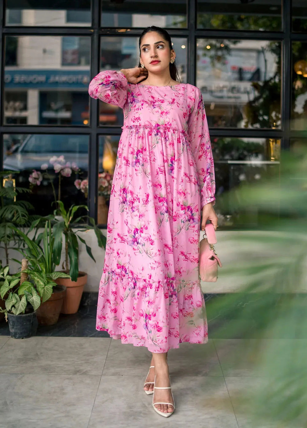 Lakhany Pret Printed Chiffon Long frock LG-IZ-0238