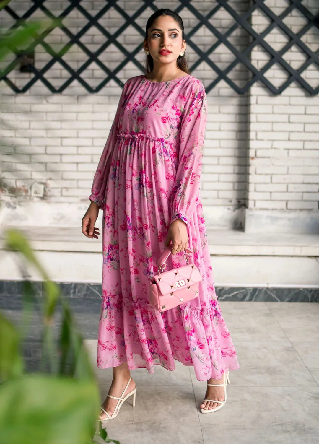 Lakhany Pret Printed Chiffon Long frock LG-IZ-0238