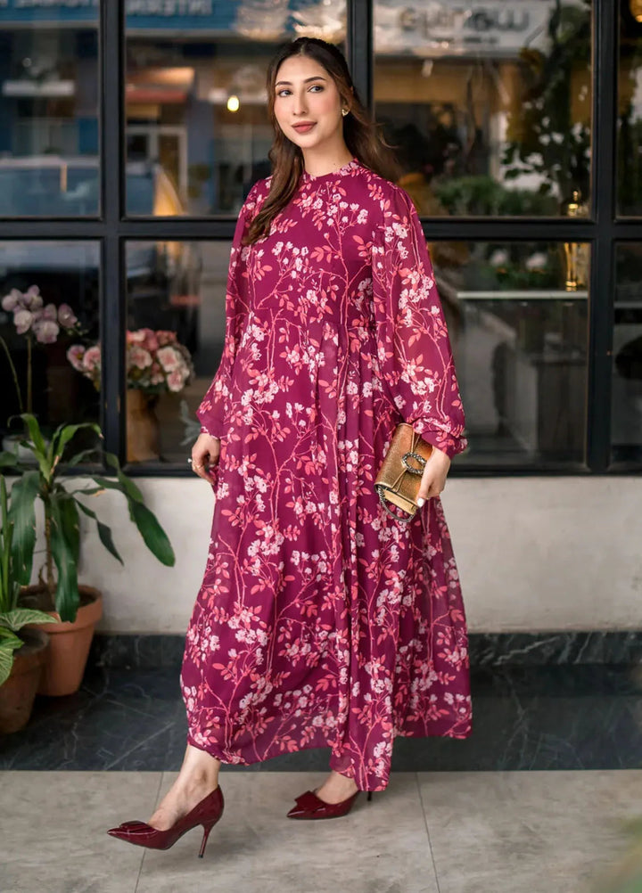 Lakhany Pret Printed Chiffon Long frock LG-RL-0103