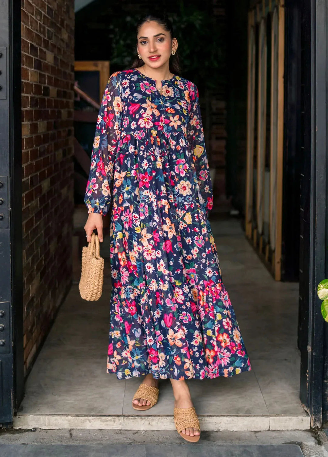 Lakhany Pret Printed Chiffon Long frock LG-SK-0254