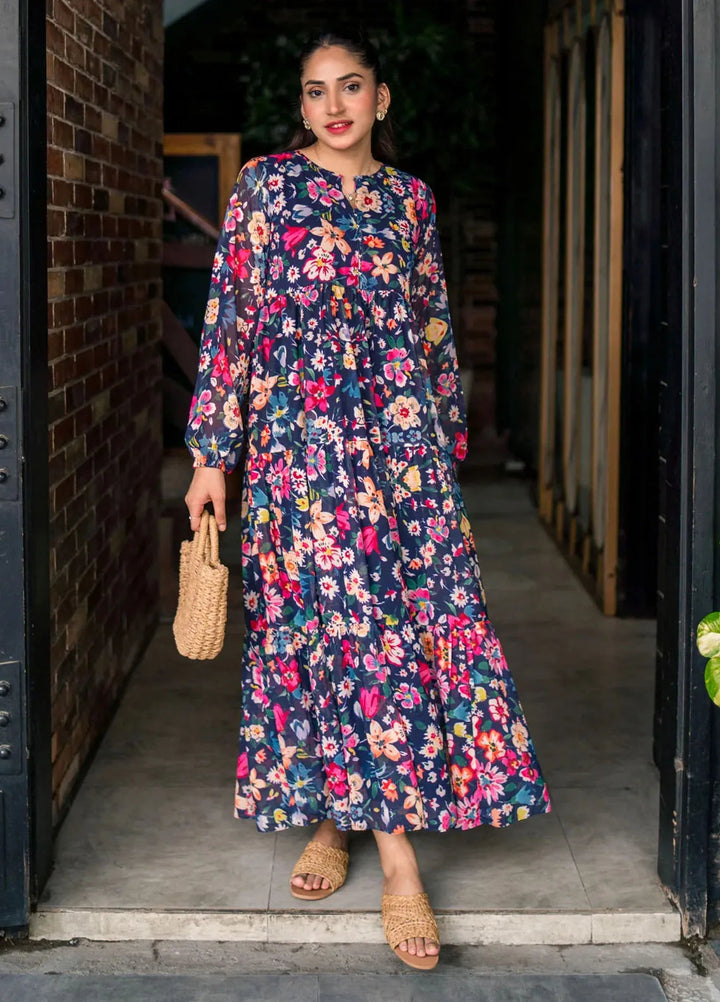 Lakhany Pret Printed Chiffon Long frock LG-SK-0254