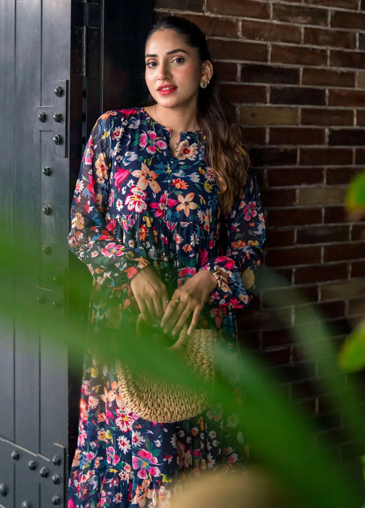 Lakhany Pret Printed Chiffon Long frock LG-SK-0254