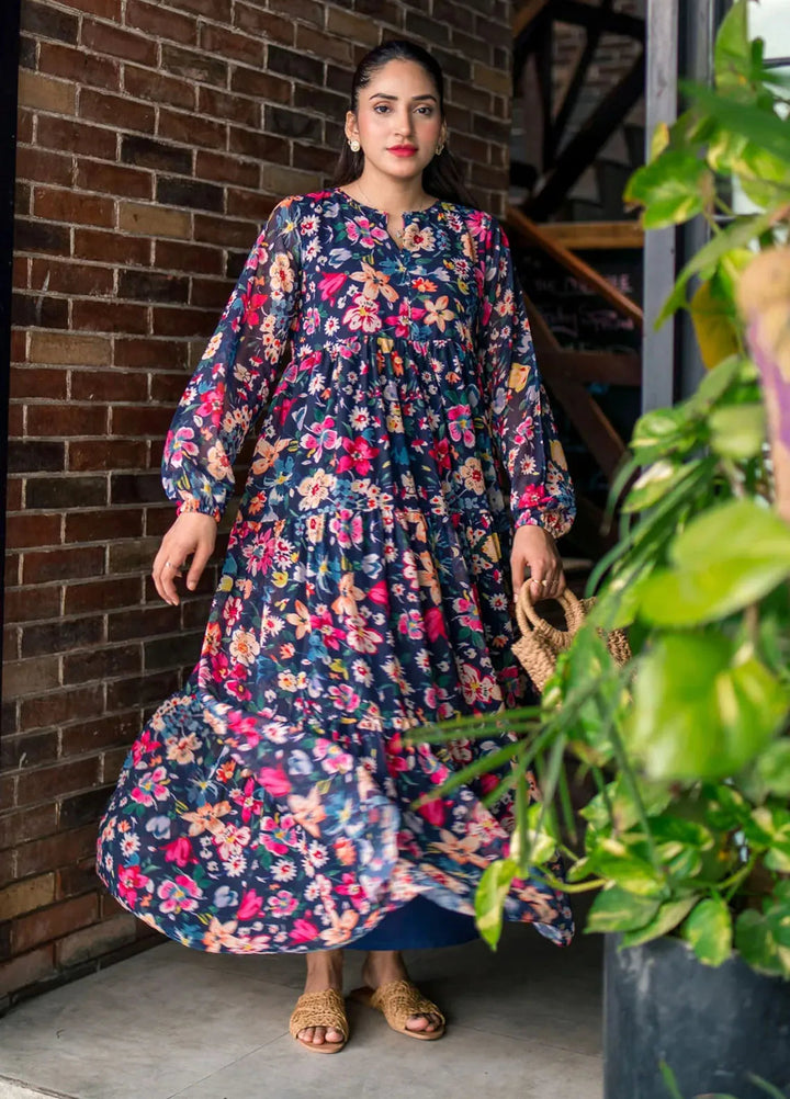 Lakhany Pret Printed Chiffon Long frock LG-SK-0254